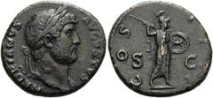 RÖMER RÖMISCHE KAISERZEIT. Hadrian, 117 - 138 n. Chr. AE As ø 27mm (11,56g). 125 - 127 n. Chr. Mzst. Rom. Vs.: HADRIANVS AVGVSTVS, Büste mit Lorbeerkranz u. Gewand auf l. Schulter n. r. Rs.: COS III /