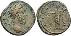 RÖMER RÖMISCHE KAISERZEIT. Marcus Aurelius, 161 - 180 n. Chr. AE Dupondius ø 24mm (12,09g). 176 n. Chr. Mzst. Rom. Vs.: M ANTONINVS AVG GERM SARMATICVS, Büste mit Strahlenkrone u. Gewand auf l. Schult