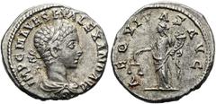 RÖMER RÖMISCHE KAISERZEIT. Severus Alexander, 222 - 235 n. Chr. Denar ø 19mm (3,40g). 226 n. Chr. Mzst. Rom. Vs.: IMP C M AVR SEV ALEXAND AVG, drapierte Büste mit Lorbeerkranz n. r. Rs.: AEQVITAS AVG,