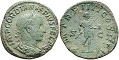 RÖMER RÖMISCHE KAISERZEIT. Gordian III., 238 - 244 n. Chr. AE Sesterz ø 30mm (15,11g). 241 - 243 n. Chr. Mzst. Rom. Vs.: IMP GORDIANVS PIVS FEL AVG, drapierte Panzerbüste mit Lorbeerkranz n. r. Rs.: P
