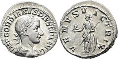 RÖMER RÖMISCHE KAISERZEIT. Gordian III., 238 - 244 n. Chr. Denar ø 20mm (3,59g). 241 n Chr. Mzst. Rom. Vs.: IMP GORDIANVS PIVS FEL AVG, drapierte Panzerbüste mit Lorbeerkranz n. r. Rs.: VENVS VICTRIX,