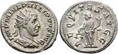 RÖMER RÖMISCHE KAISERZEIT. Philipp I. Arabs, 244 - 249 n. Chr. Antoninian ø 23mm (4,37g). 244 - 247 n. Chr. Mzst. Rom. Vs.: IMP M IVL PHILIPPVS AVG, drapierte Panzerbüste mit Strahlenkrone n. r. Rs.: 
