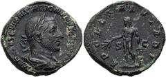 RÖMER RÖMISCHE KAISERZEIT. Trebonianus Gallus, 251 - 253 n. Chr. AE Sesterz ø 32mm (23,96g). Mzst. Rom. Vs.: IMP CAES C VIBIVS TREBONIANVS GALLVS AVG, drapierte Panzerbüste mit Lorbeerkranz n. r. Rs.: