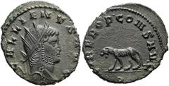RÖMER RÖMISCHE KAISERZEIT. Gallienus, Samtherrschaft 253 - 260 n. Chr. Antoninian ø 20mm (3,44g). 265 - 267 n. Chr. Mzst. Rom. Vs.: GALLIENVS AVG, Kopf mit Strahlenkrone n. r. Rs.: LIBERO P CONS AVG /