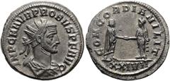 RÖMER RÖMISCHE KAISERZEIT. Probus, 276 - 282 n. Chr. Antoninian ø 22mm (3,52g). Mzst. Siscia. Vs.: IMP C M AVR PROBVS P F AVG, drapierte Panzerbüste mit Strahlenkrone n. r. Rs.: CONCORDIA MILIT / XXIV