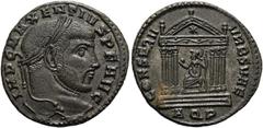RÖMER RÖMISCHE KAISERZEIT. Maxentius, 306 - 312 n. Chr. AE Follis ø 25mm (6,12g). 307 - 310 n. Chr. Mzst. Aquileia. Vs.: IMP C MAXENTIVS P F AVG, Kopf mit Lorbeerkranz n. r. Rs.: CONSERV VRB SVAE / AQ
