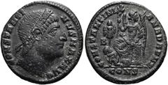 RÖMER RÖMISCHE KAISERZEIT. Constantin I., der Große, 307 - 337 n. Chr. AE Follis ø 20mm (2,83g). 328 n. Chr. Mzst. Konstantinopel. Vs.: CONSTANTI-NVS MAX AVG, Kopf mit Rosettendiadem n. r. Rs.: CONSTA