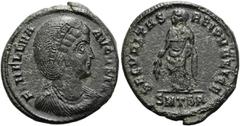 RÖMER RÖMISCHE KAISERZEIT. Helena, 306 - 329 n. Chr. AE Follis ø 20mm (3,42g). 326 - 328 n. Chr. Mzst. Thessaloniki. Vs.: FL HELENA AVGVSTA, drapierte Büste mit Rosettendiadem n. r. Rs.: SECVRITAS REI