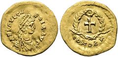 RÖMER RÖMISCHE KAISERZEIT. Aelia Pulcheria, 414 - 453 n. Chr. Tremissis ø 15mm (1,32g). 444 n. Chr. Mzst. Konstantinopel. Vs.: AEL PVLCH-ERIA AVG, drapierte Büste mit Perlendiadem n. r. Rs.: CONOB *, 