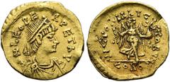 RÖMER RÖMISCHE KAISERZEIT. Leo I., 457 - 473 n. Chr. Tremissis ø 15mm (1,47g). 457 - 468 n. Chr. Mzst. Konstantinopel. Vs.: D N LEO PE-RPET AVG, drapierte Panzerbüste mit Perlendiadem n. r. Rs.: VICTO