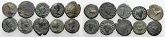 LOTS Sammlung Vinum in Nummis. AE 2. / 3. Jh. n. Chr. Kleine Sammlung von Provinzialprägungen (Kleinbronzen) mit Dionysischen Motiven: Aigeai , pseudoautonom Rs. Ziege; Philippopolis , Commodus, Rs. F