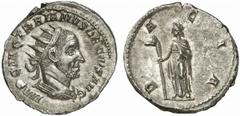 Traianus Decius Traianus Decius, 249 - 251 n. Chr. Antoninian Rom. 4.99 g. Vs.: IMP C M Q TRAIANVS DECIVS AVG, Panzerbüste mit Strahlenkrone n. r. Rs.: D-A-CIA, Dacia mit Tierkopfstandarte. RIC 12(b);