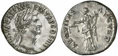 Nerva Nerva, 96 - 98 n. Chr. Denar 97 n. Chr. Rom. 3.57 g. Vs.: IMP NERVA CAES AVG P M TR P COS III P P, Kopf mit Lorbeerkranz n. r. Rs.: AEQUITAS AVGVST, Aequitas n.l. stehend mit Waage und Cornucopi