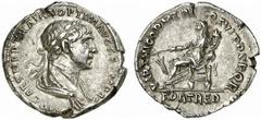 Trajan Trajan, 98 - 117 n. Chr. Denar 116 - 117 n. Chr. Rom. 3.66 g. Vs.: IMP CAES NER TRAIAN OPTIM AVG GERM DAC, drapierte Büste mit Lorbeerkranz n. r. Rs.: PARTHICO P M TR P COS VI P P S P Q R / FOR