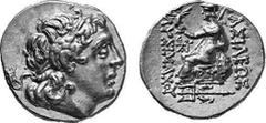 GRIECHEN THRAKISCHE KÖNIGE UND DYNASTEN Objekt-Nr.: 128 Lysimachos, 305 - 281 v. Chr. Stater, (8,48 g.), 2./1 Jh. v. Chr. Mzst. Byzantium, Wie vorher, aber mit anderem Monogramm. Müller, Lysimachus - 