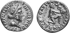 RÖMER RÖMISCHE KAISERZEIT Objekt-Nr.: 451 Augustus, 27 v. Chr. - 14 n. Chr. Denar, (4,04 g.), ca. 19 v. Chr. Mzst. Rom. Münzmeister P. Petronius Turpilianus. Vs.: TVRPILIANVS IIIVIR - FERON, Büste der