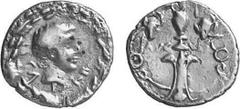 RÖMER RÖMISCHE KAISERZEIT Objekt-Nr.: 2009 C. Caesar, 20 v. Chr. - 4 n. Chr. Denar, (2,82 g.), ca. 17 v. Chr., geprägt unter Augustus. Mzst. unbestimmt. Vs.: CAESAR, Kopf des jugendlichen C. Caesar r.