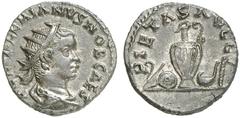 RÖMER RÖMISCHE KAISERZEIT Valerian II. Caesar, 255 - 257 n. Chr. Antoninian (3,02g). 254 - 260 n. Chr. Mzst. Rom. Vs.: P C L VALERIANVS CAES, drapierte Büste mit Strahlenkrone n. r. Rs.: PIETAS AVGG, 