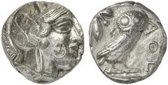 GRIECHEN ATTIKA ATHEN Tetradrachme (17,14g). Wie vorher. Starr Taf. 22f. Zarte Tönung, Vs. Punze, gutes ss