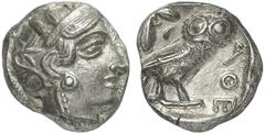 GRIECHEN ATTIKA ATHEN Tetradrachme (17,19g). Wie vorher. Starr Taf. 22f. Zarte Tönung, knapper Schrötling, fast vz
