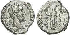 RÖMER RÖMISCHE KAISERZEIT Didius Iulianus, 193 n. Chr. Denar (3,12g). Mzst. Rom. Vs.: IMP CAES M DID IVLIAN AVG, Kopf mit Lorbeerkranz n. r. Rs.: CONCO-R-D MILIT, Concordia mit Aquila u. Vexillum. RIC