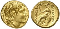 GRIECHEN THRAKISCHE KÖNIGE UND DYNASTEN Lysimachos, 305 - 281 v. Chr. Stater (8,57g). 3. Jh. v. Chr. Mzst. unbestimmt. Vs.: Kopf Alexanders d. Gr. mit Diadem u. Ammonshorn n. r. Rs.: BAΣIΛEΩΣ ΛΥΣIMAXO