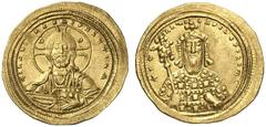 BYZANZ Constantin VIII., 1025 - 1028 n. Chr. Histamenon (4,42g). Mzst. Konstantinopel. Vs.: + IhS XIS REX REGNANTIhm, frontale Christusbüste mit Kodex. Rs.: + CWnSTAnTIn bASILEVS ROm, frontale Büste d