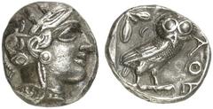GRIECHEN ATTIKA ATHEN Tetradrachme (17,03g). Wie vorher. Starr Taf. 22f. Dunkle Tönung, Vs. Schrötlingsfehler, ss