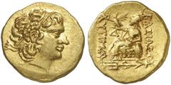 GRIECHEN PONTUS ACHÄMENIDISCHES KÖNIGTUM PONTUS Mithradates VI. Eupator, 120 - 63 v. Chr. Stater (8,22g). ca. 110-90 v. Chr. Mzst. Istros. Vs.: Kopf Alexanders d. Großen mit Diadem und Ammonshorn n. r
