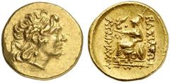 GRIECHEN THRAKISCHE KÖNIGE UND DYNASTEN Lysimachos, 305 - 281 v. Chr. Stater (8,20g). 88 - 86 v. Chr., Mzst. Tomis. Vs.: Kopf Alexanders d. Gr. mit Diadem und Ammonshorn nach r. Rs.: BAΣIΛEΩΣ ΛΥΣIMAXO