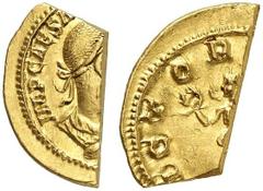 RÖMER RÖMISCHE KAISERZEIT Gordian III., 238 - 244 n. Chr. Beschnittener Aureus (2,25g). 238 - 239 n. Chr. Mzst. Rom. Vs.: IMP CAES M ANT GORDIANVS AVG, drapierte Panzerbüste mit Lorbeerkranz n. r. Rs.