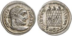 RÖMER RÖMISCHE KAISERZEIT Constantius I. Chlorus, 305 - 306 n. Chr. Argenteus (3,43g). 305 - 306 n. Chr. Mzst. Serdica. Vs.: CONSTAN- TIVS AVG, Kopf mit Lorbeerkranz n. r. Rs.: VIRTVS MILITVM / ·SM·SD