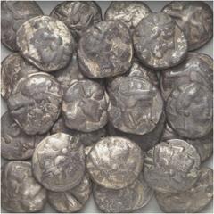 LOTS Athen 2. Hälfte 5. Jh. v. Chr. Tetradrachmen. 26 Stück! Oft mit Hornsilberbelag und Prüfhieb, ss VERKAUFT WIE BESEHEN, KEINE RÜCKGABE! / SOLD AS VIEWED, NO RETURN!