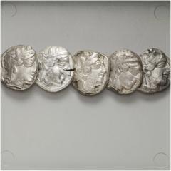 LOTS Athen 454 - 405 v. Chr. Tetradrachmen. 5 Stück! Meist mit Prüfhieben, ss VERKAUFT WIE BESEHEN, KEINE RÜCKGABE! / SOLD AS VIEWED, NO RETURN!