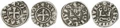 MITTELALTER EUROPA / ALTE WELT KREUZFAHRER ATHEN, HERZOGTUM Guy II. de la Roche, 1294 - 1308. Billon Denar o.J. Mzst. Theben. 2 Varianten. Metcalf vgl. 1051 f. und 1064-66. 1,79 g. 2 Stück. Fleckige d