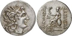 GRIECHEN THRAKISCHE KÖNIGE UND DYNASTEN Lysimachos, 305 - 281 v. Chr. Tetradrachme (16,92g). 195 - 150 v. Chr. Mzst. Byzantium. Vs.: Kopf Alexanders d. Gr. mit Diadem und Ammonshorn n. r. Rs.: BAΣIΛEΩ
