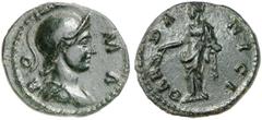 RÖMER RÖMISCHE KAISERZEIT Antoninus Pius, 138 - 161 n. Chr. AE Semis (Bergwerksmünze) (3,06g). Mzst. unsicher. Vs.: RO-MA, drapierte Büste der Roma mit attischem Helm n. r. Rs.: DAR-DA-NICI, weibliche