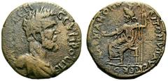 RÖMISCHE PROVINZIALPRÄGUNGEN MOESIA INFERIOR MARKIANOPOLIS Septimius Severus, 193 - 211 n. Chr. AE (11,80g). D. Buste lauré, drapé et cuirassé de Septime Sévère à dr. R. Sarapis, coiffé du calathos, t