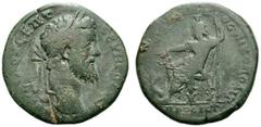 RÖMISCHE PROVINZIALPRÄGUNGEN MOESIA INFERIOR NIKOPOLIS Septimius Severus, 193 - 211 n. Chr. AE (11,03g). D. Tête laurée de Septime Sévère, à dr. R. Sarapis, coiffé du calathos, trônant, à g. , la main