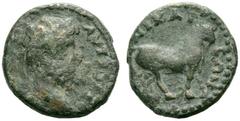 RÖMISCHE PROVINZIALPRÄGUNGEN BITHYNIEN NIKAIA Septimius Severus, 193 - 211 n. Chr. AE Kleinbronze (2,02g). D. Tête laurée de Septime Sévère à dr. R. Taureau Apis (?) allant à dr. Rec. Gén. , p. 442. 3