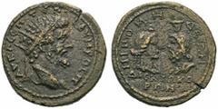 RÖMISCHE PROVINZIALPRÄGUNGEN BITHYNIEN NIKOMEDIA Septimius Severus, 193 - 211 n. Chr. AE Großbronze (22,94g). D. Buste radié et drapé de Septime Sévère à dr. R. Bustes affrontés de Sarapis, coiffé du 