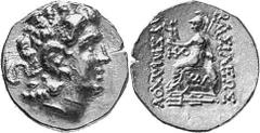 GRIECHEN THRAKISCHE KÖNIGE UND DYNASTEN Objekt-Nr.: 1182 Lysimachos, 305 - 281 v. Chr. Stater, (8,24 g.), Mzst. Kallatis. Vs.: Kopf Alexanders d. Gr. n. r. Rs.: BASILEWS [L]USIMACOU, Athena mit Nike n