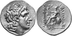 GRIECHEN THRAKISCHE KÖNIGE UND DYNASTEN Objekt-Nr.: 1284 Lysimachos, 305 - 281 v. Chr. Stater, (8,51 g.), 3./2. Jh. v. Chr. Mzst. Byzantium, Vs.: Kopf Alexanders d. Gr. mit Diadem und Ammonshorn n. r.
