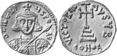 BYZANZ Objekt-Nr.: 3204 Tiberius III., 698 - 705 n. Chr. Solidus (4,31 g.), Mzst. Konstantinopel Vs.: D TIbERIVS PE AV, Büste mit Krone, Panzer, Schild u. Speer. Rs.: VICTORIA AVGY B / CONOB, Kreuz au