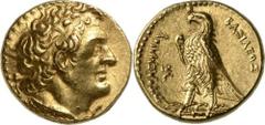 GRIECHEN ÄGYPTEN KÖNIGREICH DER PTOLEMÄER Objekt-Nr.: 195 Ptolemaios II. Philadelphos, 283 - 246 v.Chr. Pentadrachme (17,85 g.), Mzst. Alexandria. Vs.: Büste des Ptolemaios I. mit Diadem n. r. Rs.: PT