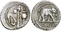 RÖMER RÖMISCHE REPUBLIK. RÖMISCHE REPUBLIK NACH 211 V. CHR. C. Iulius Caesar, 49 - 48 v. Chr. Denar (3,95g). Mzst. in Gallia Narbonensis oder Hispania citerior. Vs.: Von l. nach r. Culullus, Aspergill