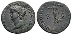 RÖMER RÖMISCHE KAISERZEIT Nero, 54 - 68 n. Chr. Nero, 54 - 68 n. Chr. Dupondius (12.54g). 66 n. Chr. Mzst.Lugdunum. Vs.: IMP NERO CAESAR AVG P MAX TR P P P, Kopf mit Lorbeerkranz und Globus n. l. Rs.: