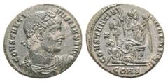 RÖMER RÖMISCHE KAISERZEIT Constantin I., der Große, 307 - 337 n. Chr. Constantin I., der Große, 307 - 337 n. Chr. Follis (2.40g). 328 n. Chr. Mzst.Konstantinopel. Vs.: CONSTANTI-NVS MAX AVG, drapierte