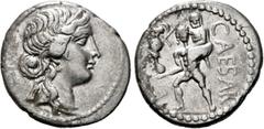RÖMER RÖMISCHE REPUBLIK. RÖMISCHE REPUBLIK NACH 211 V. CHR. C. Iulius Caesar, 47 - 46 v. Chr. Denar (3,77g). Mzst. in Afrika. Vs.: Kopf der Venus mit Stephane n. r. Rs.: CAESAR, Aeneas trägt seinen Va