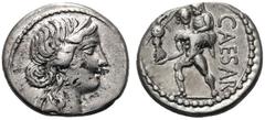 RÖMER RÖMISCHE REPUBLIK. RÖMISCHE REPUBLIK NACH 211 V. CHR. C. Iulius Caesar, 47 - 46 v. Chr. Denar (3,76g). Mzst. in Afrika. Vs.: Kopf der Venus mit Stephane n. r. Rs.: CAESAR, Aeneas trägt seinen Va